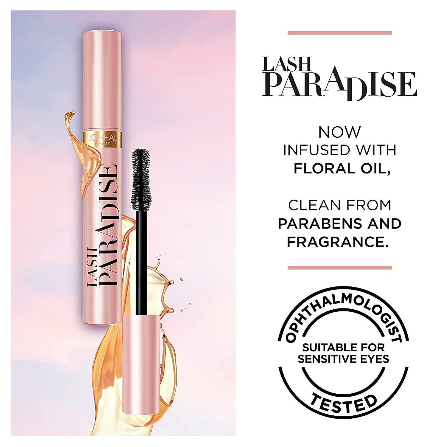 L'Oreal Paris Voluminous Makeup Lash Paradise Mascara, Voluptuous Volume, Intense Length, Feathery Soft Full Lashes, No Flaking, No Smudging, No Clumping, Blackest Black, 1 Count - Image 6